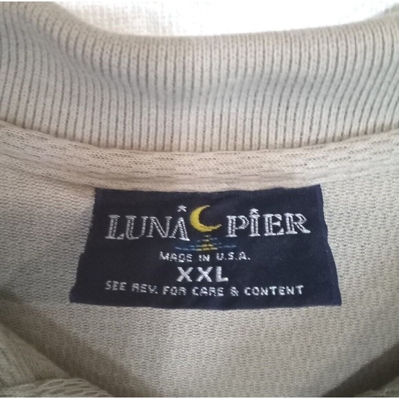 Luna Pier Tan Polo Shirt Short Sleeve XXL 100% Cotton 2XL Men's Made In The USA - Picture 3 of 7